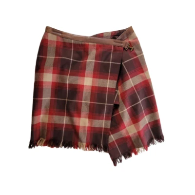 Falda envolvente de lana a cuadros Jones New York Sport para mujer talla 8 EE. UU.-Asimétrica #4133 Foto 1 de 4