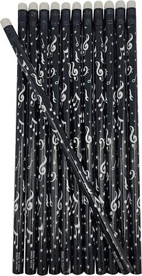  Black and White Musical Note Pencil (24 Pack) 7.5". #2 Lead Pencils. Music  - Image 1 of 4