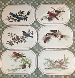 Juego de 6 colchonetas reversibles para pájaros Giordano 1978 vintage de 17x12" - Imagen 1 de 10