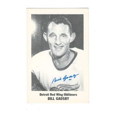 BILL GADSBY Signed Detroit Red Wings "Oldtimers" Card