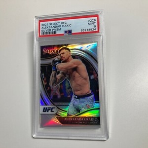 Aleksandar Rakic 2021 Panini Select UFC Octagonside Silver Prizm Card #226 PSA 9