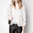 Nwt $378 Zadig & Voltaire Tamy Satin Tunic Blouse In Ivory Size S