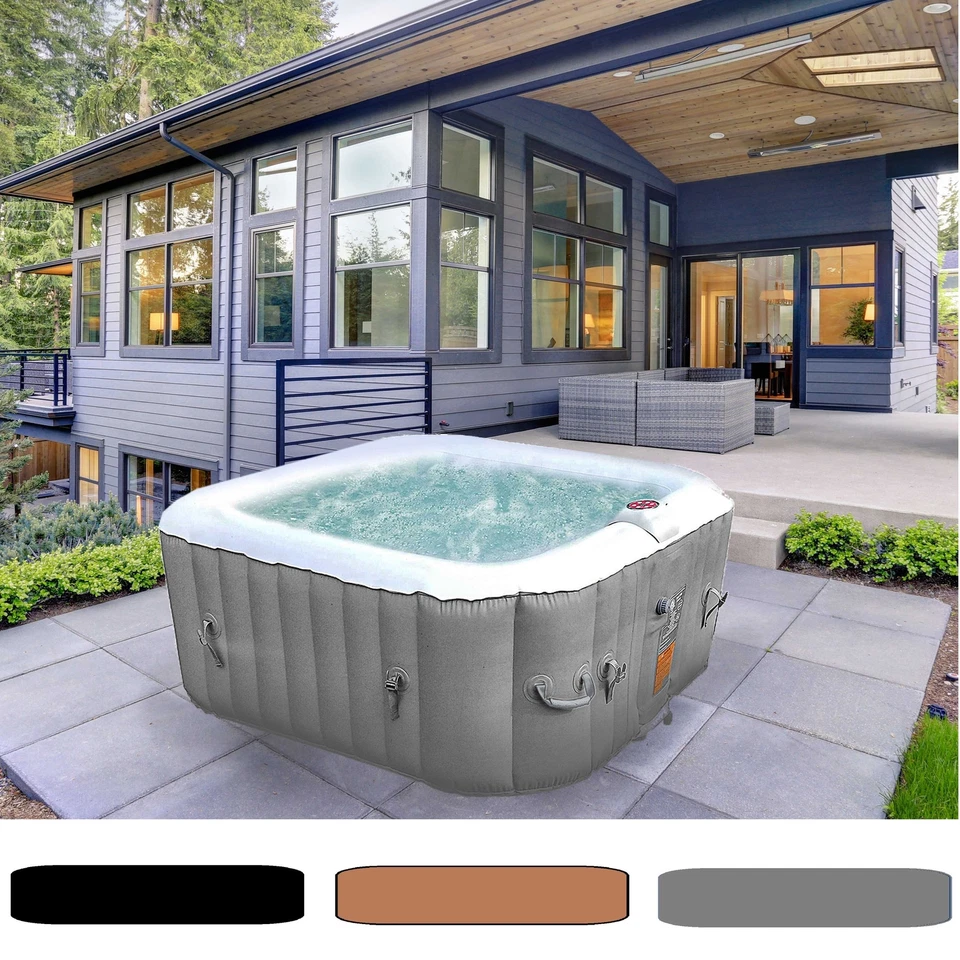 ALEKO Inflatable Improved Version 4 Prs Hot Tub 160 Gallon up to 120 Bubble Jets - Image 1 of 4