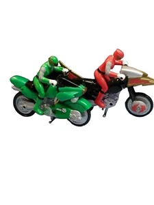 Motocicletas Power Rangers 2003 3" Bandai Red Green Rangers bicicleta trueno fundida a presión - Imagen 1 de 3