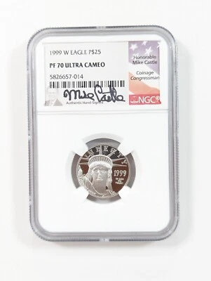 1999-W Platinum American Eagle 1/4 Oz .9995 $25 NGC PF70 Ultra Cameo Proof - Image 1 of 4