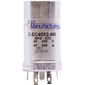 Capacitor, CE Mfg., 450V, 40/40µF, Electrolytic - Picture 1 of 1