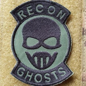 RECON GHOSTS JSOC KSK SAS SP OPS TACTICAL MORALE AUFNÄHER KLETT PATCH OLIV NEU - Bild 1 von 1