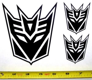 Transformers - Decepticon Set di 3 HQ Decalcomanie Adesivo Vinile Colore Singolo - Foto 1 di 7