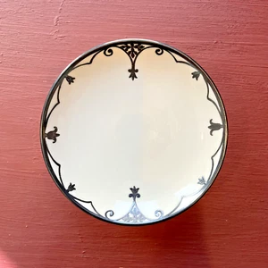 ANTIQUE LENOX BELLEEK SMALL PEDESTAL PLATE 2 1/4" TALL Metallic Overlay EUC - Picture 1 of 5