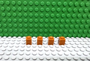 Lego 4 Dark Orange 1x1 brick block NEW - Picture 1 of 1