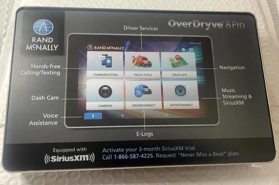 Rand McNally OverDryve 8 OD8 Pro Truck GPS 1 Year Warranty / Screen Protection - Image 1 of 4