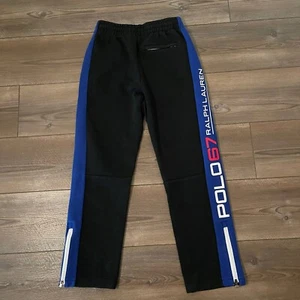 Polo Ralph Lauren Sport 67 Sweat Pants Boys M (10-12) Black Pony Logo Spell Out - Picture 1 of 10