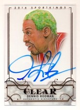 2016-17 LEAF SPORTKINGS CLEAR #DR1 DENNIS RODMAN ON-CARD AUTO AUTOGRAPH RARE SP!