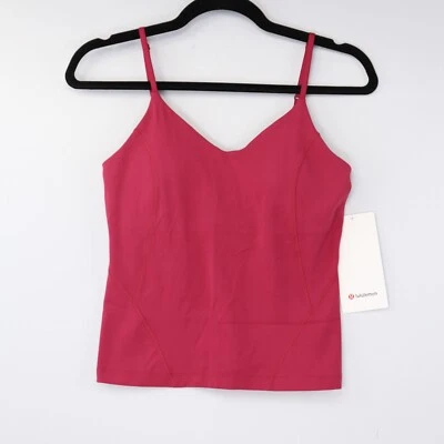 Lululemon Women Tank Align Cami Top Waist Length V Neck Magenta Smoke Red Sz NWT - Imagem 1 de 4
