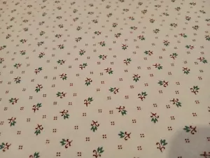 Vintage Floral Fabric Springs Industries Cottage Teal Flowers on Cream - Bild 1 von 1