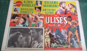 ULYSSES 1955 Kirk Douglas Silvana Mangani Mexican LOBBY CARD 16x12" Great
