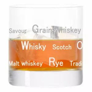 Leonardo Whisky Tumbler Whisky Theme Glass with Writings 01 Tumbler Gift 190ml - Picture 1 of 4