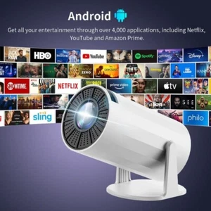 Smart Projector Portable Projector 1080P 4K Projection for Phone/TV Stick/Laptop - Picture 1 of 8