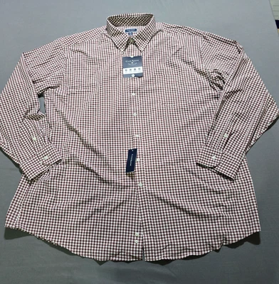 Camisa de vestir de viajero de ajuste regular Club Room para hombre carmesí 19 36/37 cuello botón Foto 1 de 4