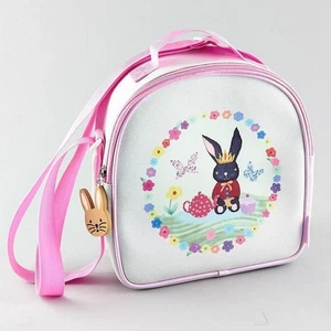 Rabbit Insulated Lunch Bag Bunny Pink Picnic School Crossbody Food Satchel - Picture 1 of 1