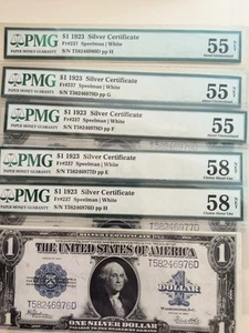 RARE 1923 $1 Silver Certificate 5 note set consecutive serial numbers FREE SHIP! - Picture 1 of 11