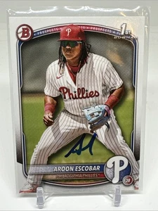 2025 Bowman Aroon Escobar 1st BP-45 Philadelphia Phillies SIGNED - Bild 1 von 3