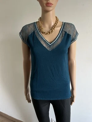 Haut bleu canard à manches courtes Naf Naf taille M TBE - Photo 1/4