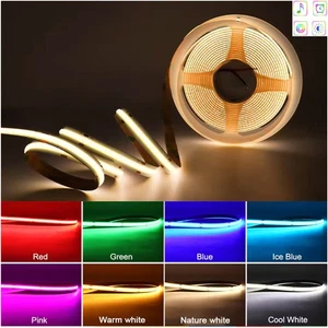 WIFI RGB/RGBW/RGB IC COB LED Strip Lights High Density Flexible Cabinet Kitchen - Picture 1 of 54
