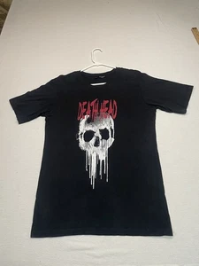The Kooples T Shirt Mens MED Black Short Sleeve Crew Neck DEATH HEAD Metal Music - Picture 1 of 13
