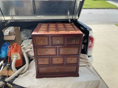 Armario Madera Cómoda de 9 Cajones Boticario Tiradores de Latón Foto 1 de 2