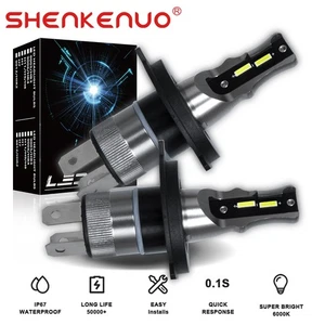 H4/9003 LED Headlight Bulbs 2X Hi/Lo Beam 6000K Super Bright White 12-24V - Picture 1 of 9