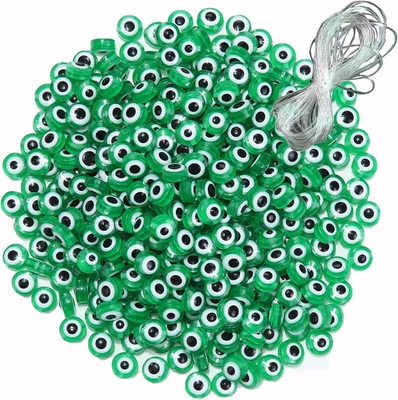 200 cuentas de mal de ojo cuentas de murano de resina verde para hágalo usted mismo joyería pulsera anillo N Foto 1 de 4