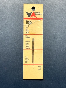 VERMONT AMERICAN NOS 4-40 Plug Tap - Made In USA - Picture 1 of 1