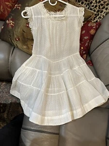 Antique DOTTED SWISS Cotton Lace Dress For LARGE French German Dolls - Picture 1 of 10