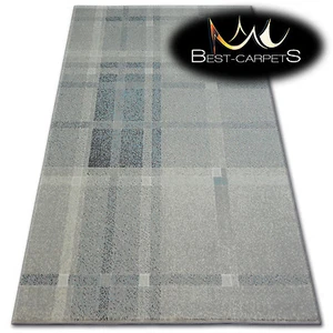 THICK AND DENSELY WOVEN ACRYLIC, WOOL RUGS "PATARA" Lines cream turquise CARPETS - Picture 1 of 6