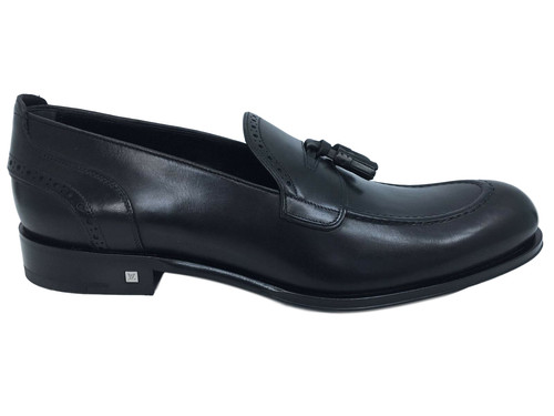 LOUIS VUITTON（LV） Mocassini commerciali Louis Vuitton da uomo in pelle nera taglia 9 US 8 LV