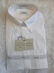 SIZE L COOPER & STEWART (NEW)White Long Sleeve Dress Shirt Lot 175 - Picture 1 of 4