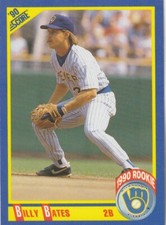 FREE SHIPPING-MINT-Billy Bates #608 Milwaukee Brewers 1990 Score +BONUS CARDS