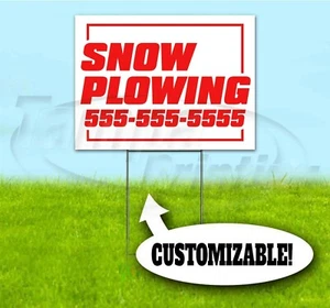 SCHNEEPFLUG INDIVIDUELLES TELEFON 18x24 Yard Schild MIT PFAHL Wellpappe Bandit - Bild 1 von 4