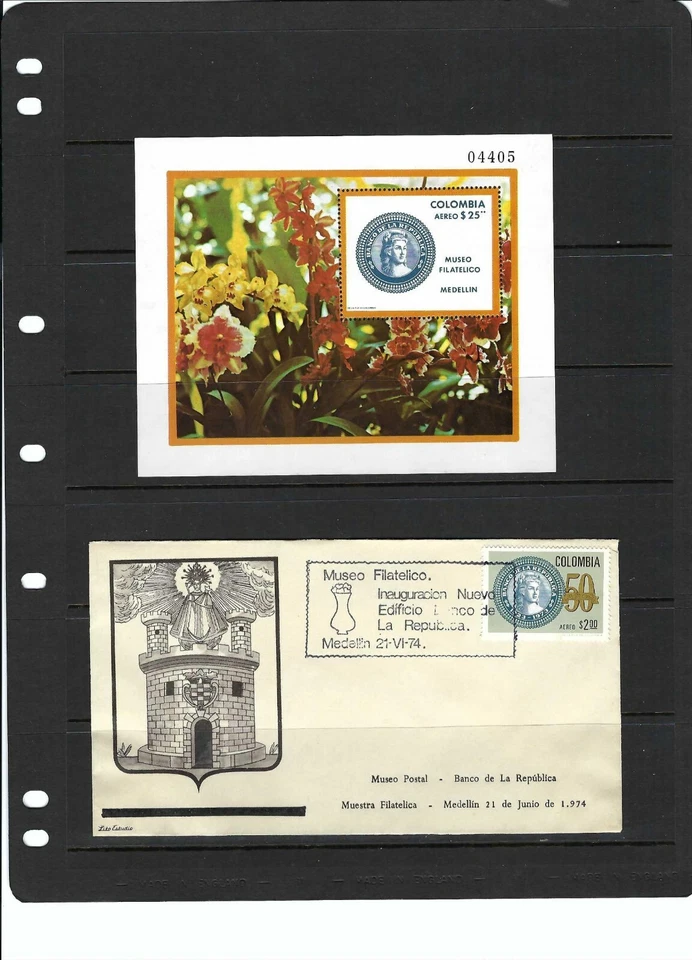 ''MUSEO FILATELICO BANCO DE LA REPUBLICA.- MEDELLIN COLOMBIA    1973-1977  LOT.  - Image 1 of 2