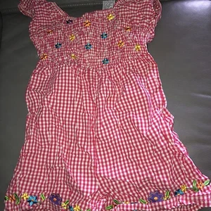 Girl’s Simply Basic, Size 7 Pink & White Flower, Checked Romper - Picture 1 of 22