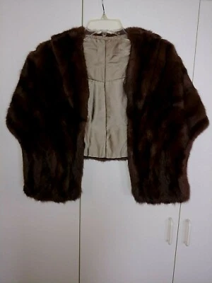 VINTAGE CUSTOM-MADE MINK STOLE-DARK COLOR-EXCELLENT CONDITION-NICE-SMOKE-FREE  - Image 1 of 4
