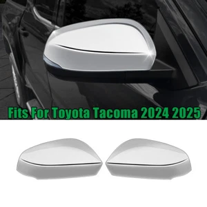 2pcs ABS Car Rearview Mirror Cover Trim Fits For Toyota Tacoma 2024 2025 Silver - Foto 1 di 9
