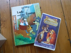 Lady and the Tramp Disney VHS & Large HC Book - Picture 1 of 1