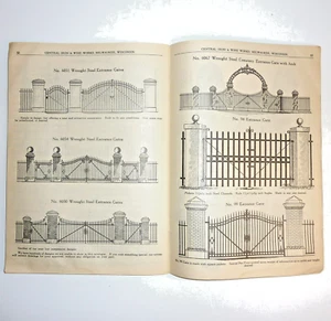 Antique 1927 Central Iron Wire Works Catalog Fountains Fence Jail Hardware - Picture 1 of 22