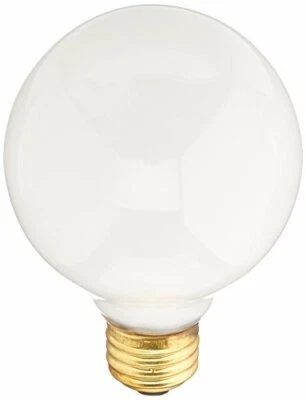 Bulbrite 25G25WH3 25W G25 Globe 130V Medium Base Light Bulb, White - Image 1 of 2
