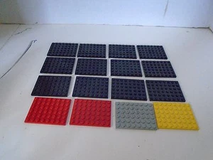 Lego Grundplatten schwarz rot grau gelb Menge 15 6 x 8 Bausteine  - Bild 1 von 1