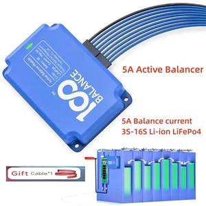 Smart BMS 3S-16S Li-ion LiFePo4 5A Active Balancer Battery Equalizer Board Safe - Picture 1 of 35