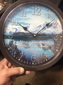 Religion Round Wall Clock “nature Is Perfection, it Is The Creation Of Our Lord” - Picture 1 of 2