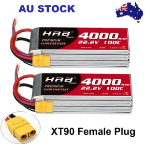 2pcs HRB 22.2V 6S 4000mAh XT90 100C LiPo Battery for RC Drone Airplane Car Boat - Picture 1 of 6